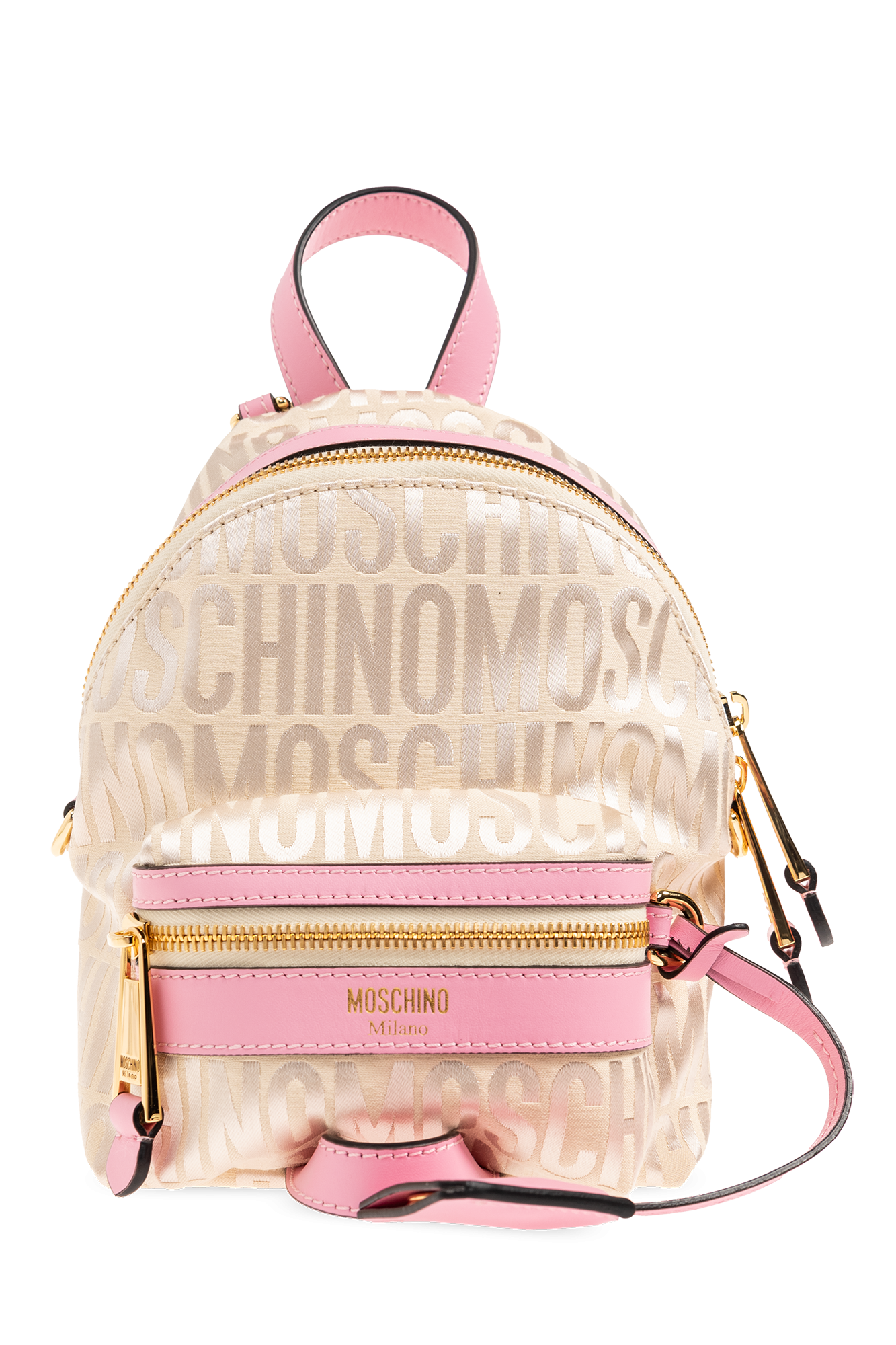 Cream Monogrammed backpack Moschino Vitkac Australia